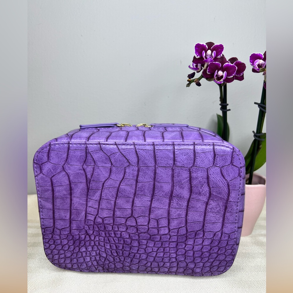 TRISH MCEVOY “The Power of Makeup” Planner Purple Croc-Embossed Vegan Leather